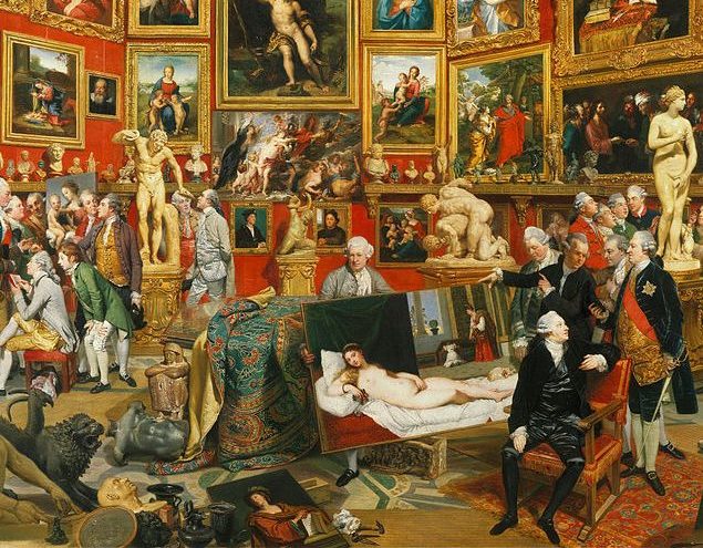 Johann Zoffany, The Tribune of the Uffizi, detail